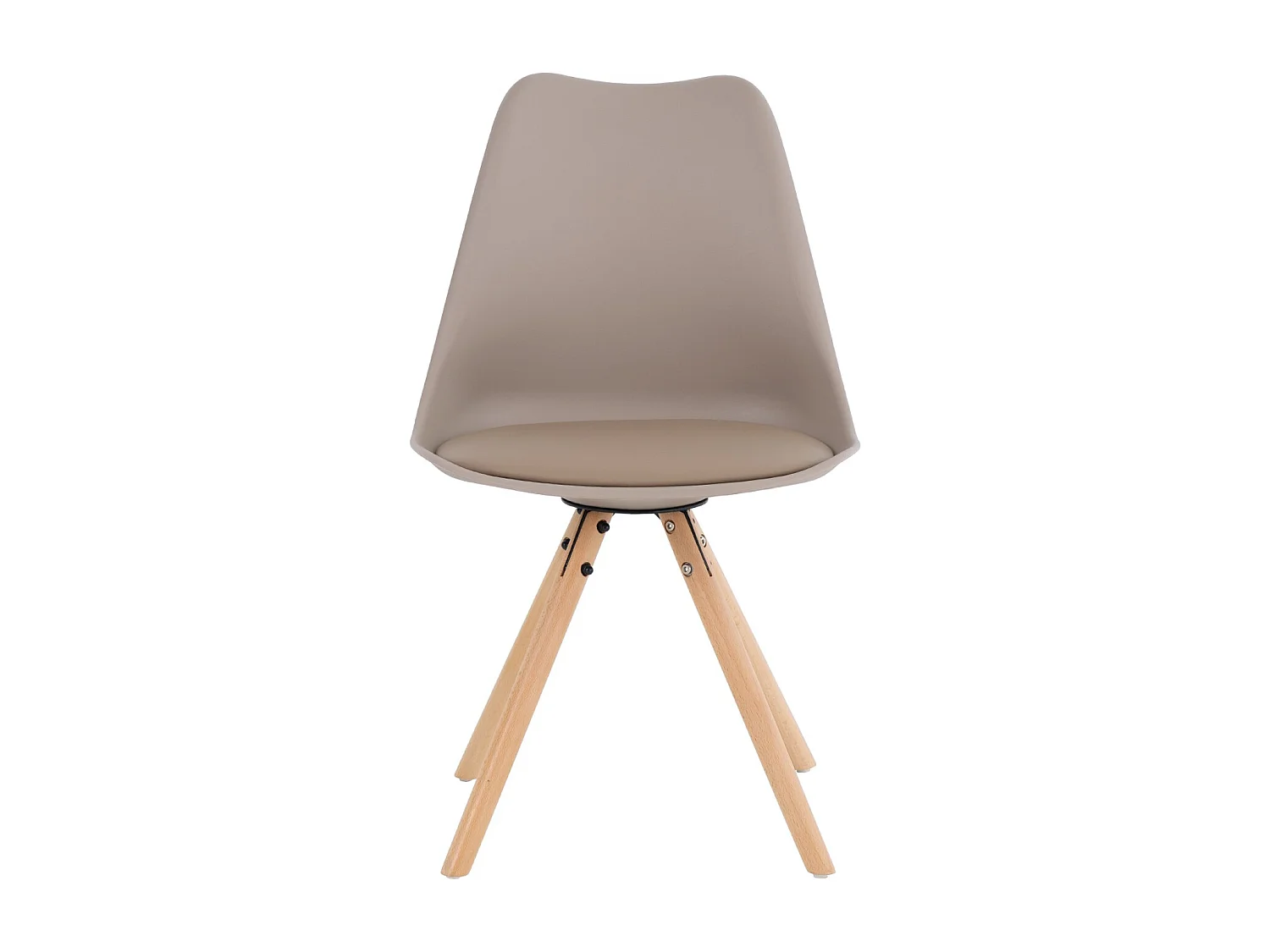 Chaise scandinave moka assise coussin simili cuir Norda