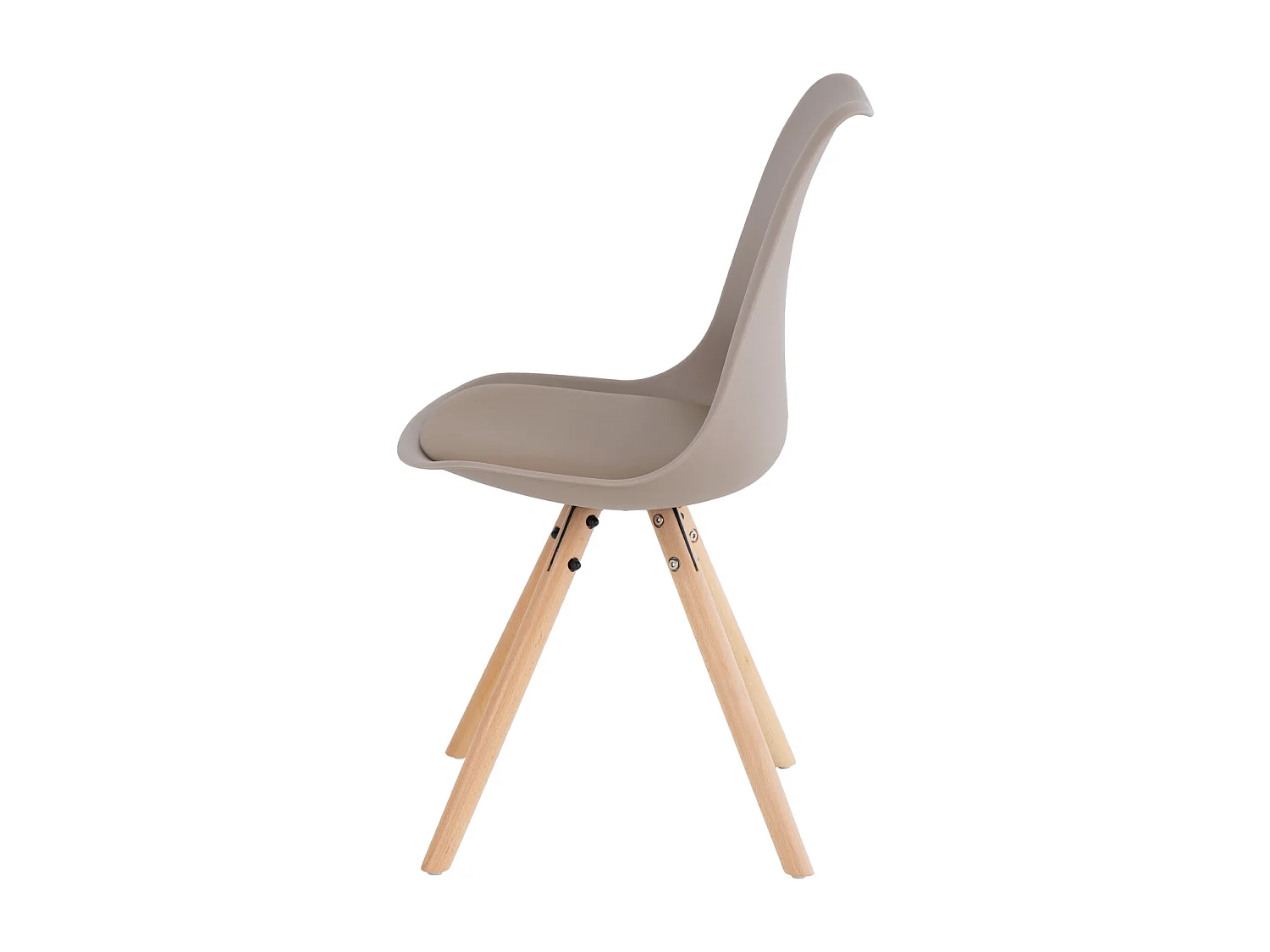 Chaise scandinave moka assise coussin simili cuir Norda