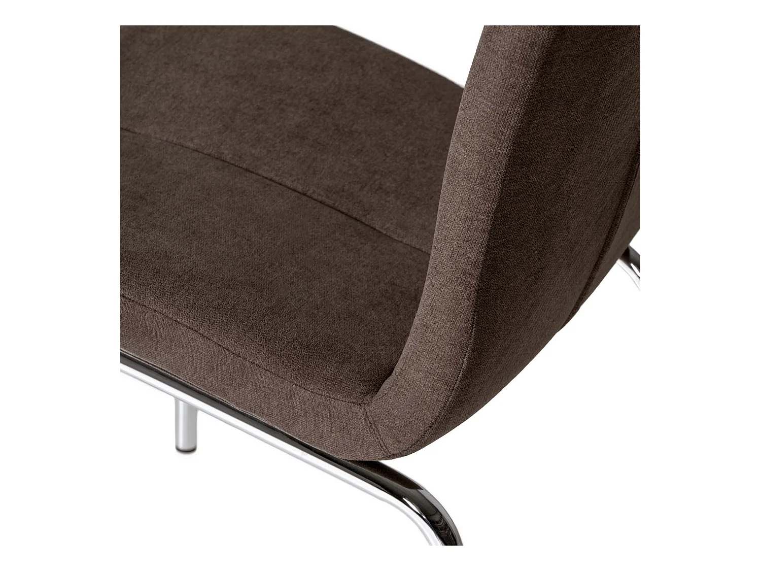 Chaise tissu marron et pieds chromé Karila