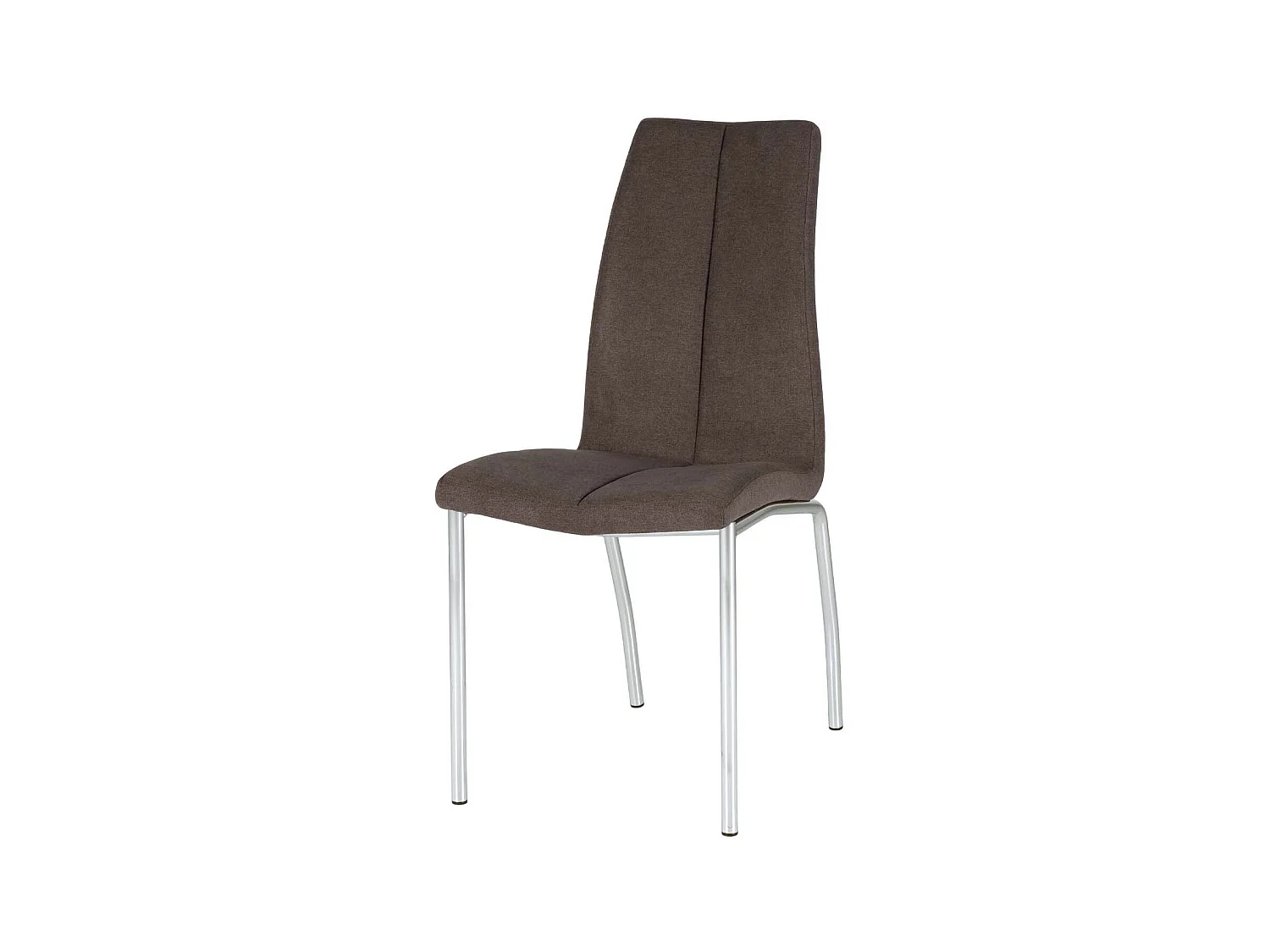 Chaise tissu marron et pieds chromé Karila