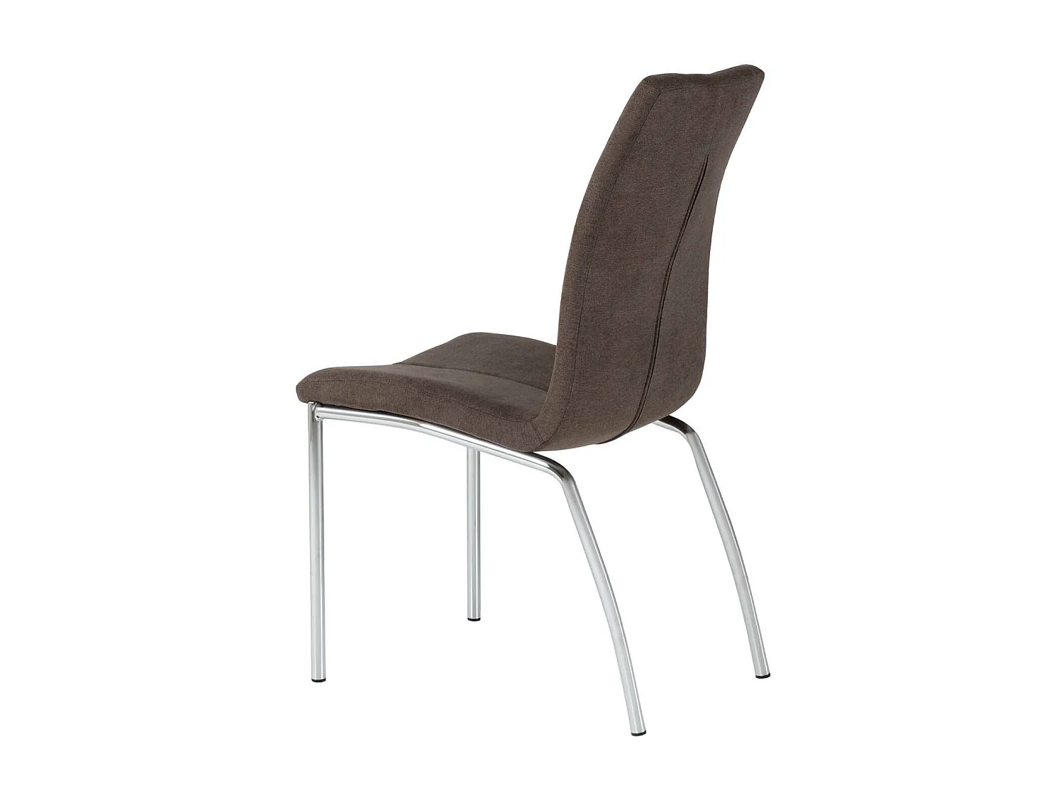 Chaise tissu marron et pieds chromé Karila