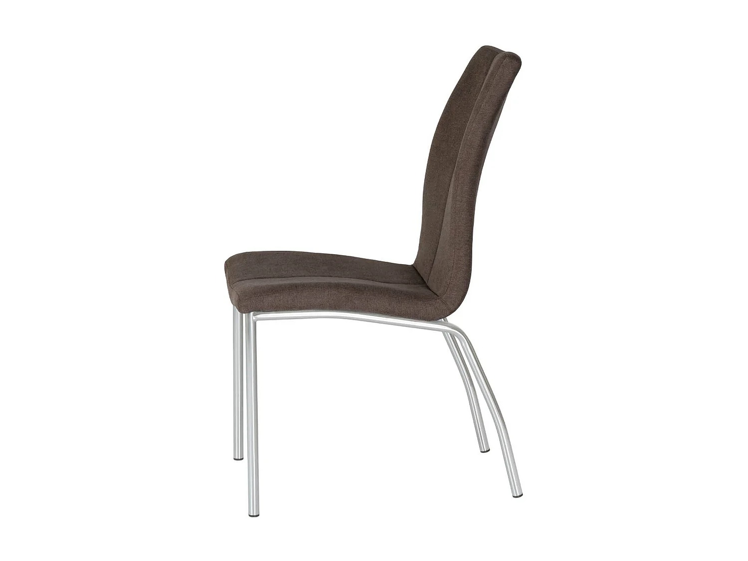 Chaise tissu marron et pieds chromé Karila