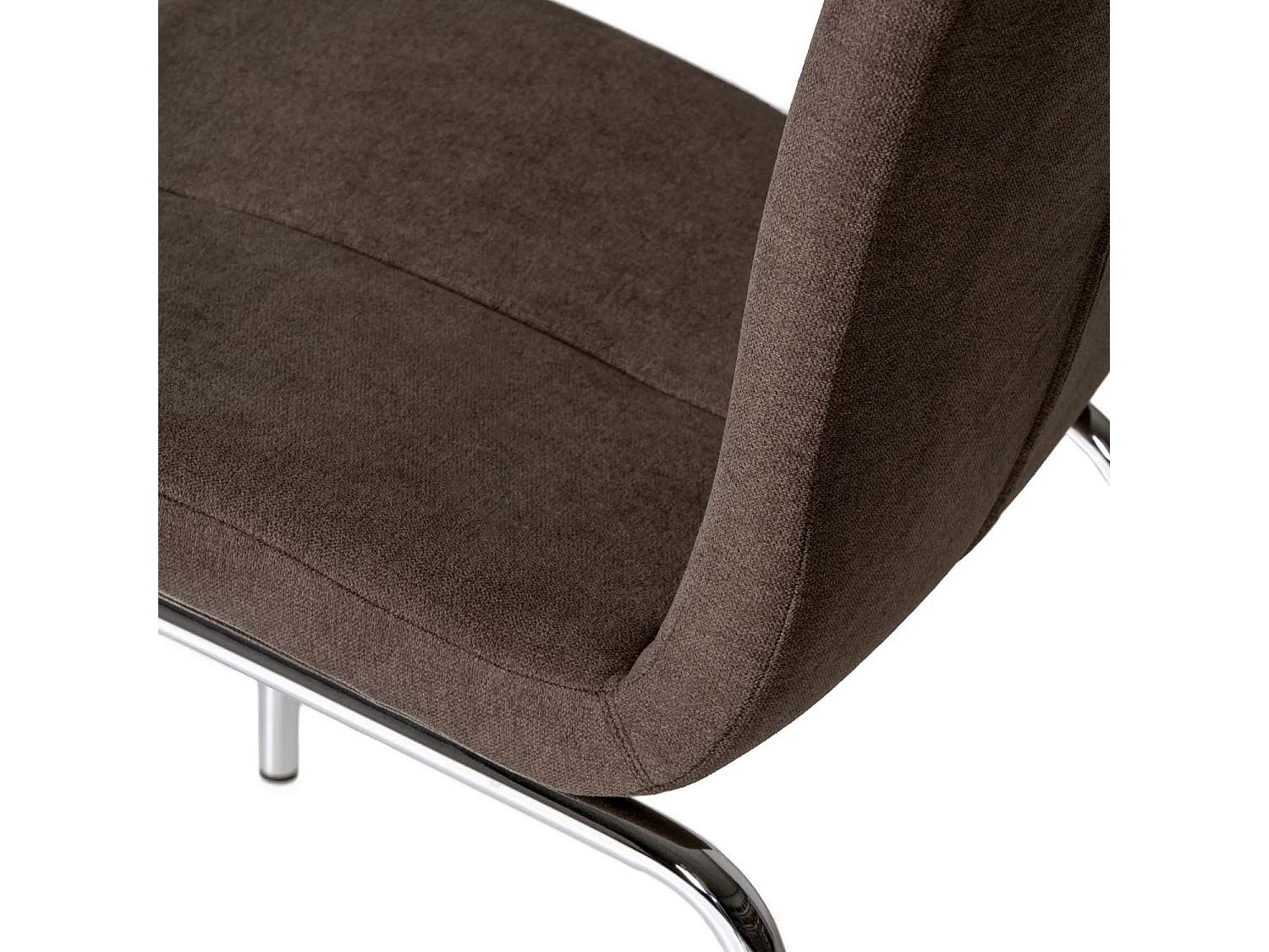 Chaise tissu marron et pieds chromé Karila