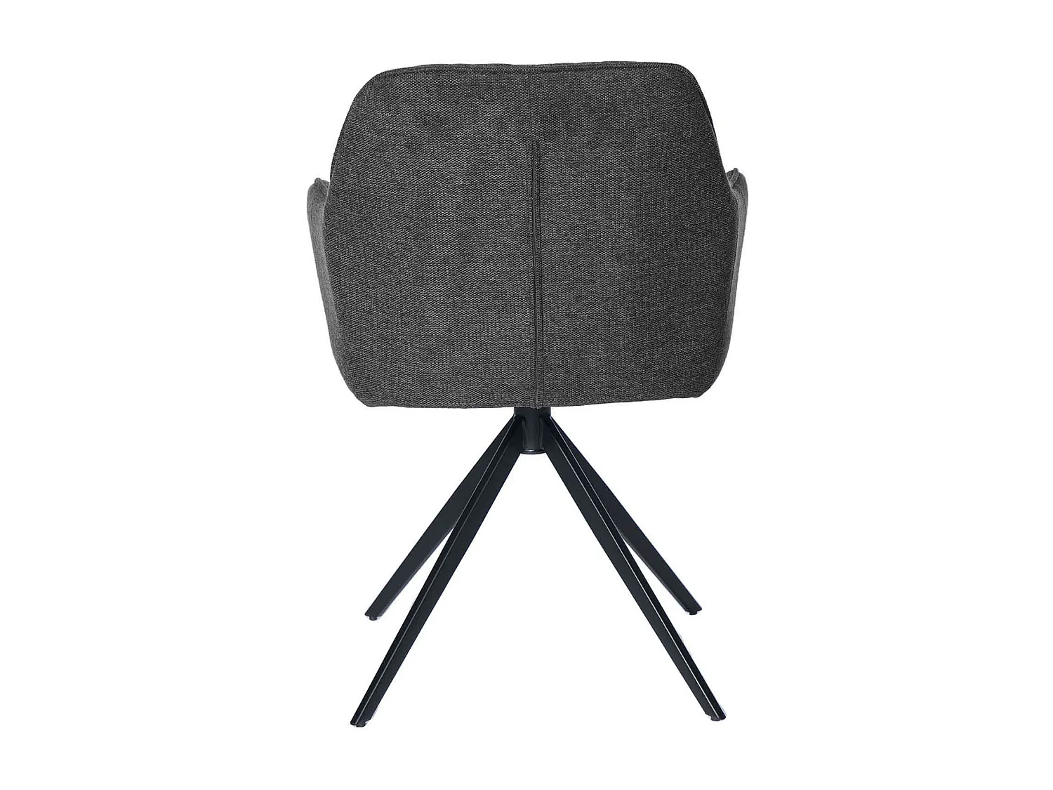 Chaise pivotante à 180º avec accoudoir tissu et pieds métal noir Valera-Couleur Gris foncé