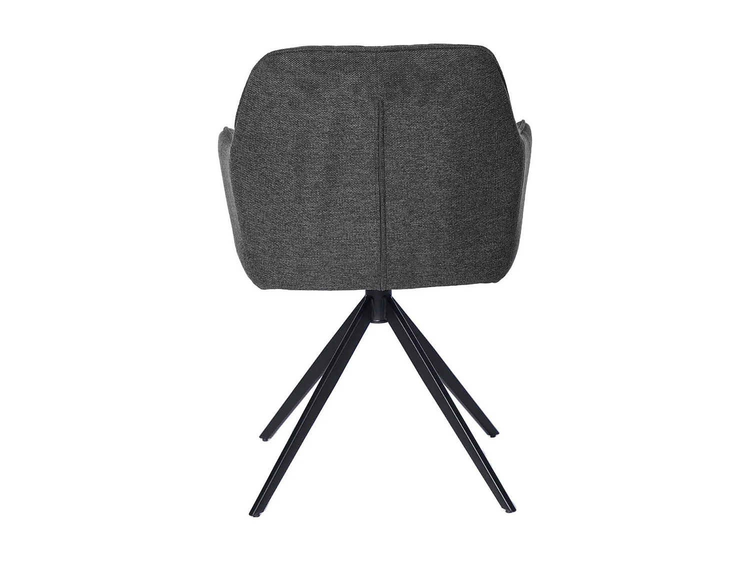 Chaise pivotante à 180º avec accoudoir tissu et pieds métal noir Valera-Couleur Gris foncé