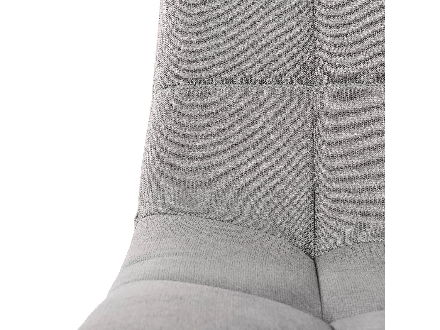 Chaise en tissu capitonnée rembourré Livio – Élégance moderne avec pieds en métal noir-Couleur Gris clair