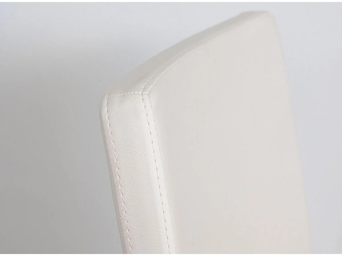 Chaise moderne simili cuir et pieds métal anthracite Tiroz-Couleur Blanc