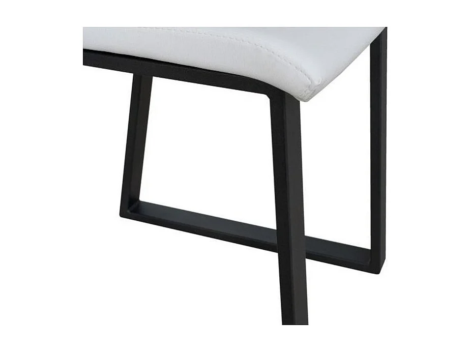 Chaise moderne simili cuir et pieds métal anthracite Tiroz-Couleur Blanc