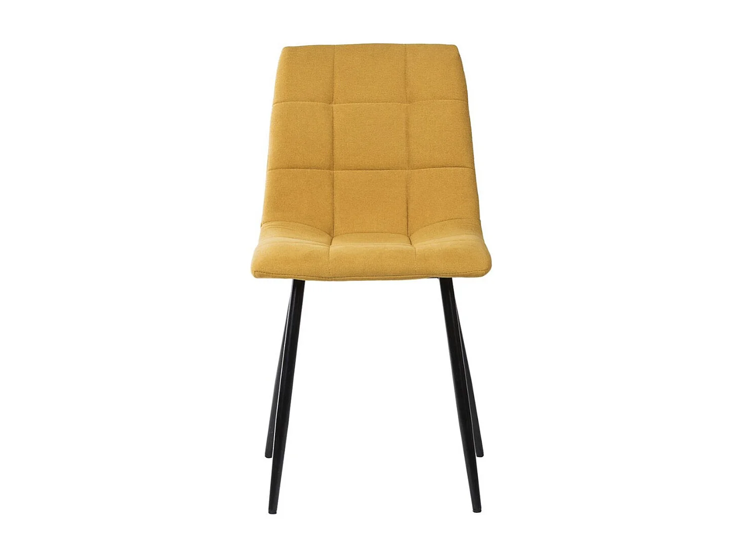 Chaise en tissu capitonnée rembourré Livio – Élégance moderne avec pieds en métal noir-Couleur Gris foncé