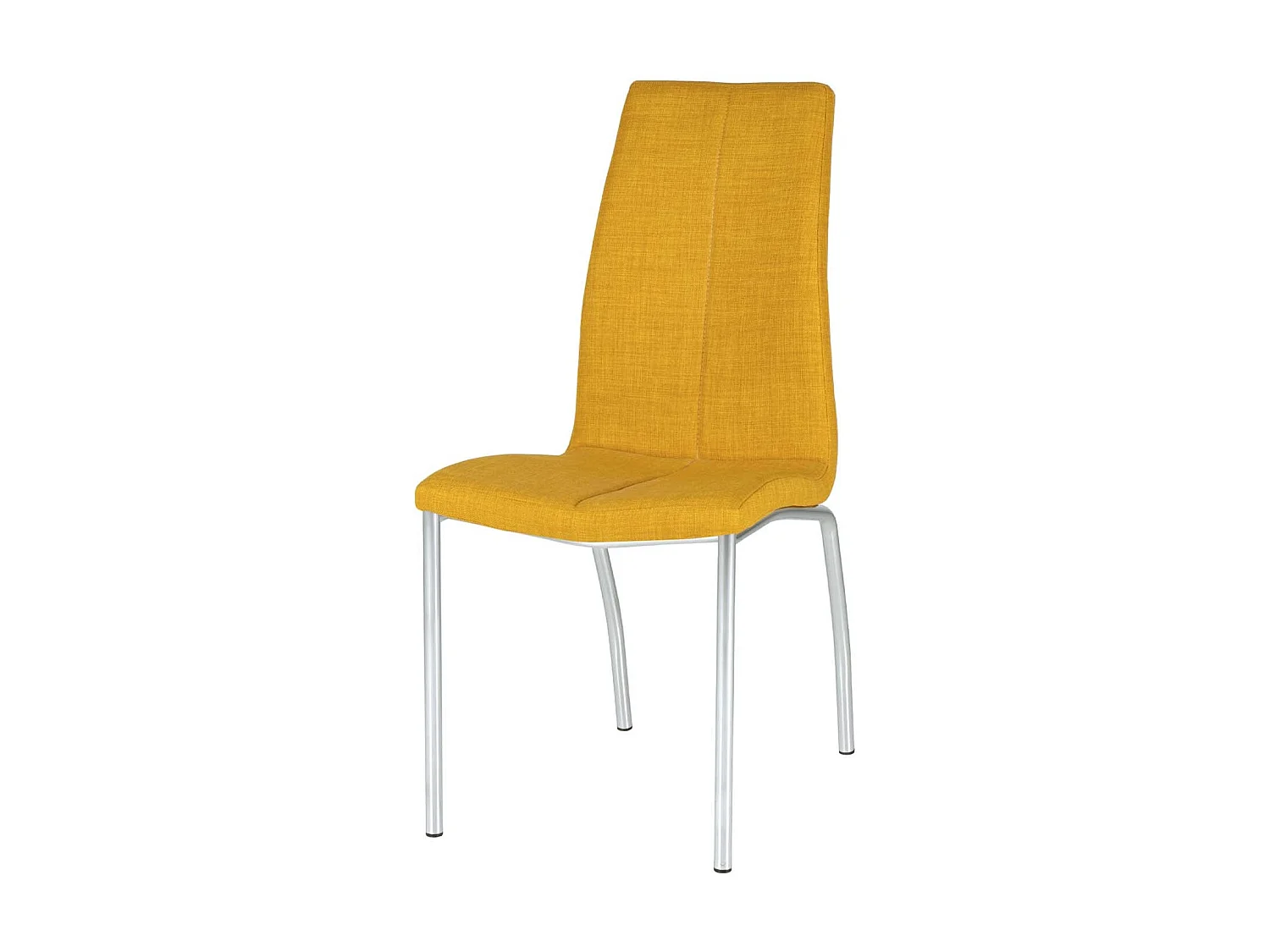 Chaise tissu jaune moutarde et pieds chromé Karila