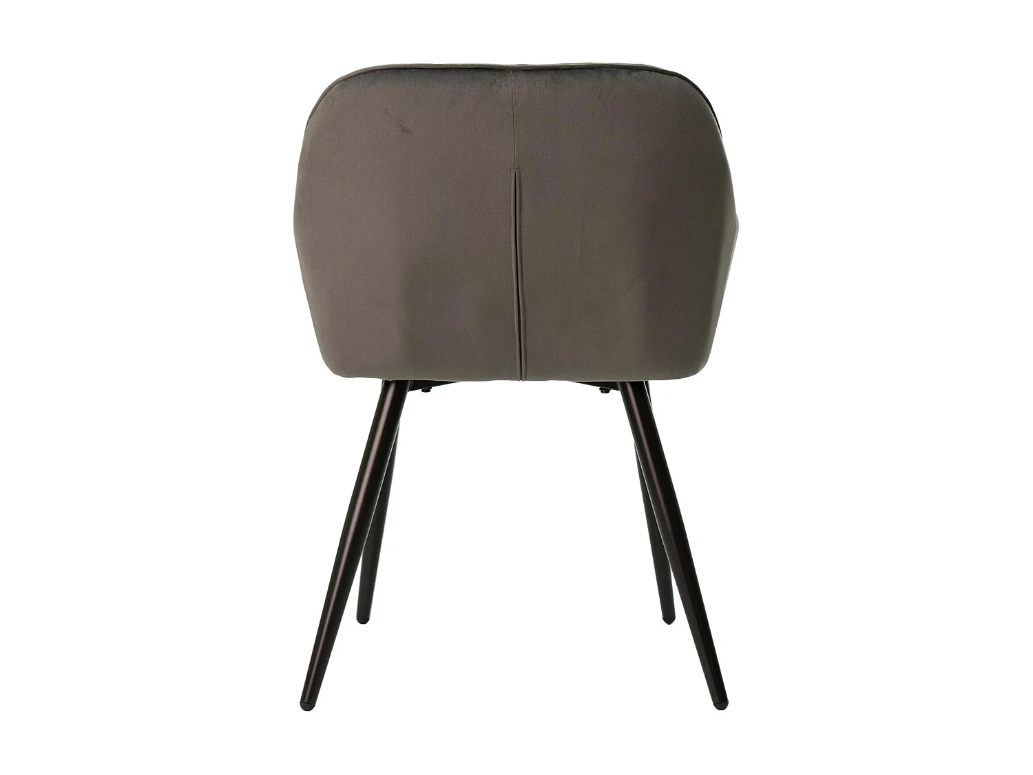 Chaise avec accoudoir velours gris foncé et pieds métal noir Blako