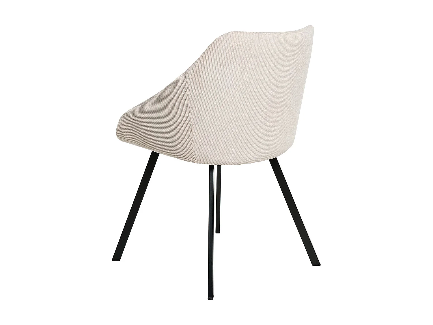 Moderne lichtbeige fluwelen stoel en zwart metalen poten Maggie