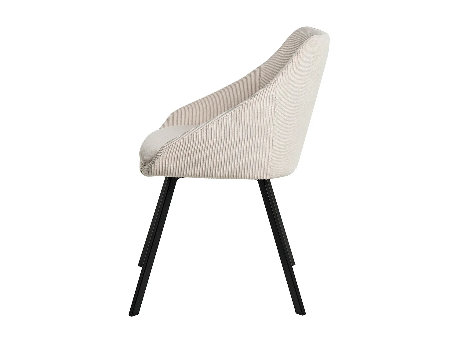 Chaise moderne Maggie - Élégance en velours et pieds métal noir-Couleur Beige clair