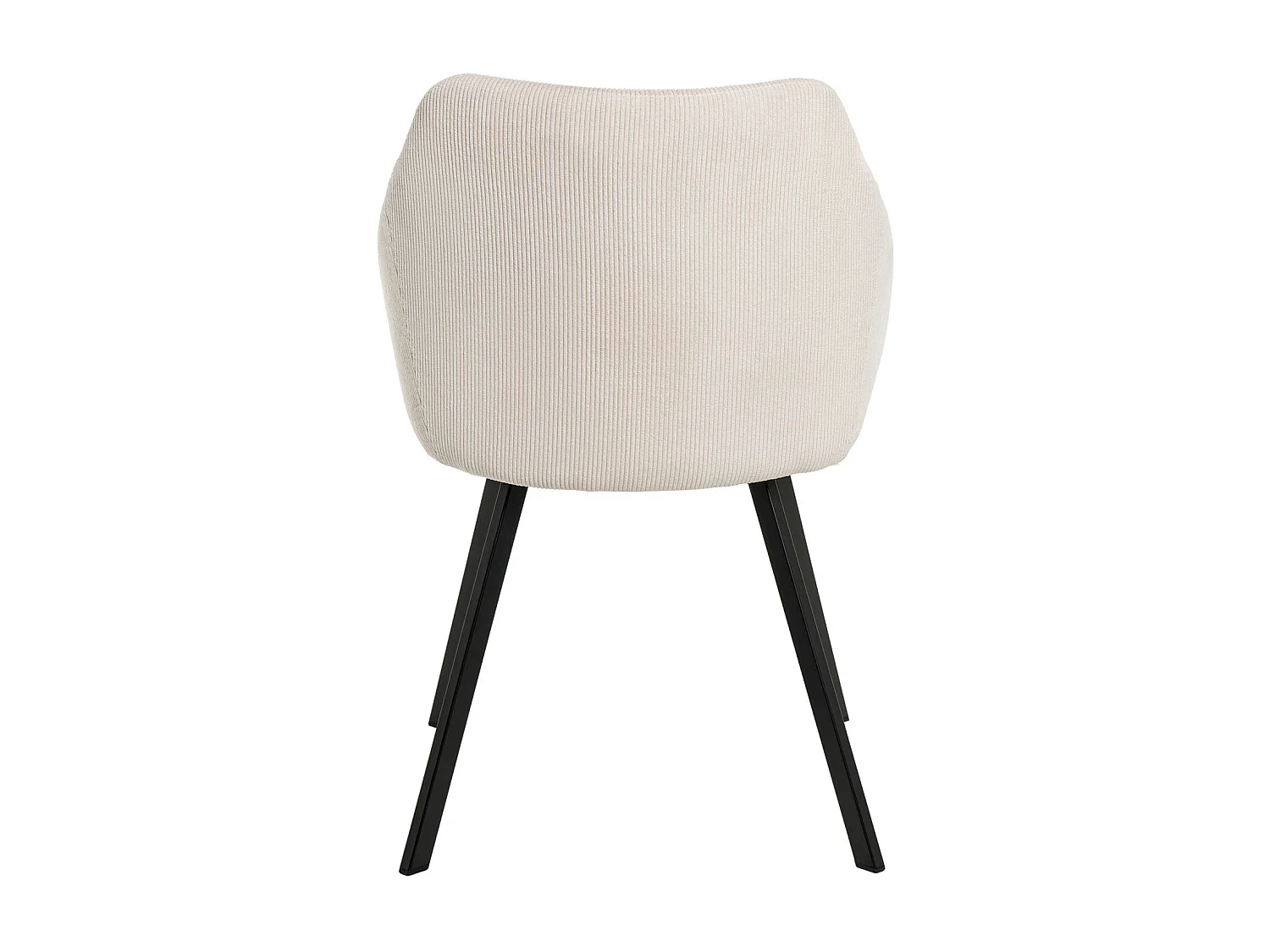 Chaise moderne Maggie - Élégance en velours et pieds métal noir-Couleur Beige clair