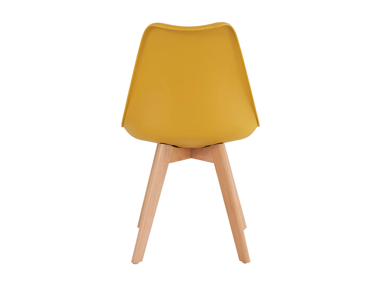 Chaise scandinave premium Karyna – Assise en simili cuir et pieds en bois de Hêtre-Couleur Jaune moutarde