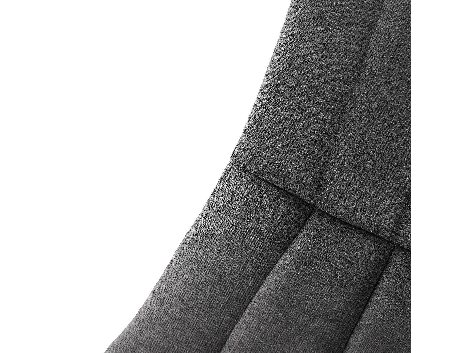 Chaise tissu gris foncé matelassé et pieds métal noir Lina