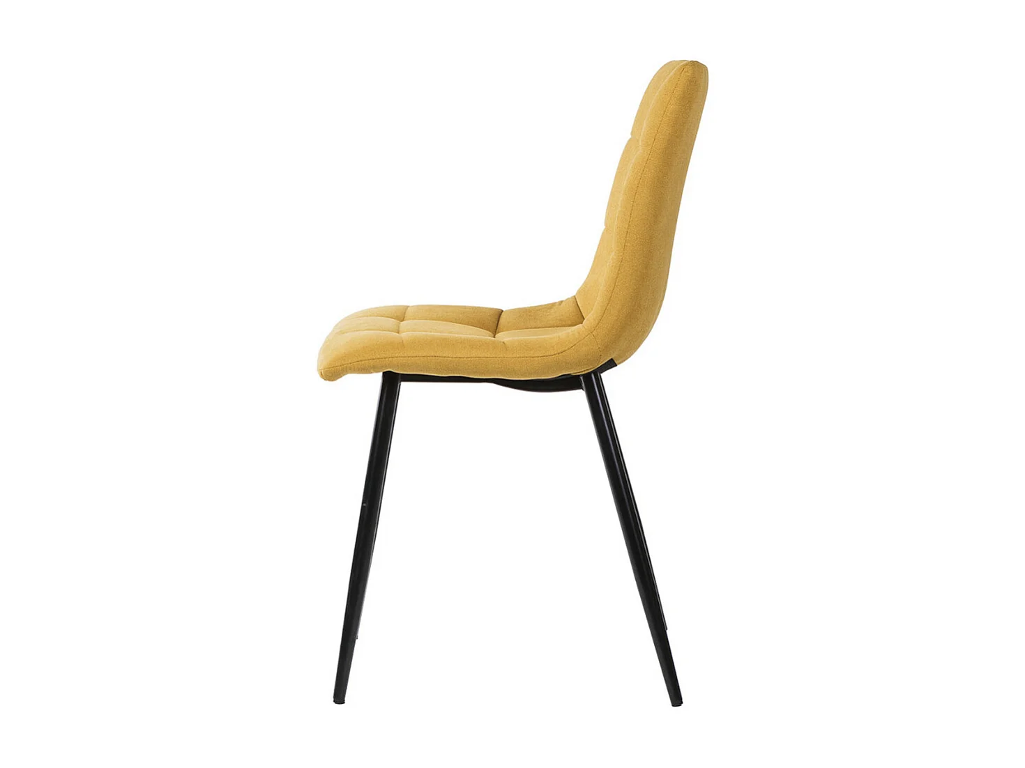 Chaise en tissu capitonnée rembourré Livio – Élégance moderne avec pieds en métal noir-Couleur Beige clair