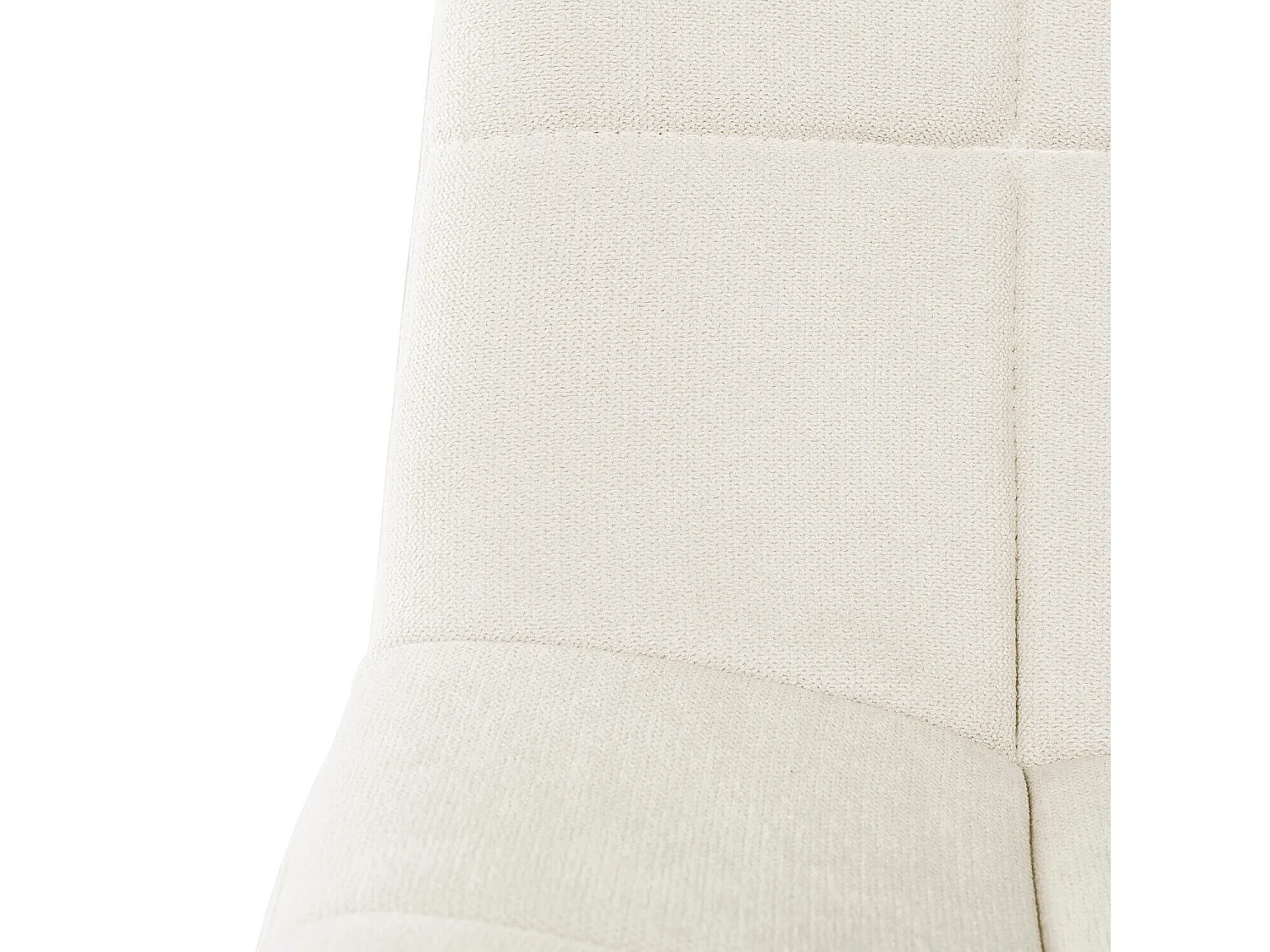 Chaise en tissu capitonnée rembourré Livio – Élégance moderne avec pieds en métal noir-Couleur Beige clair