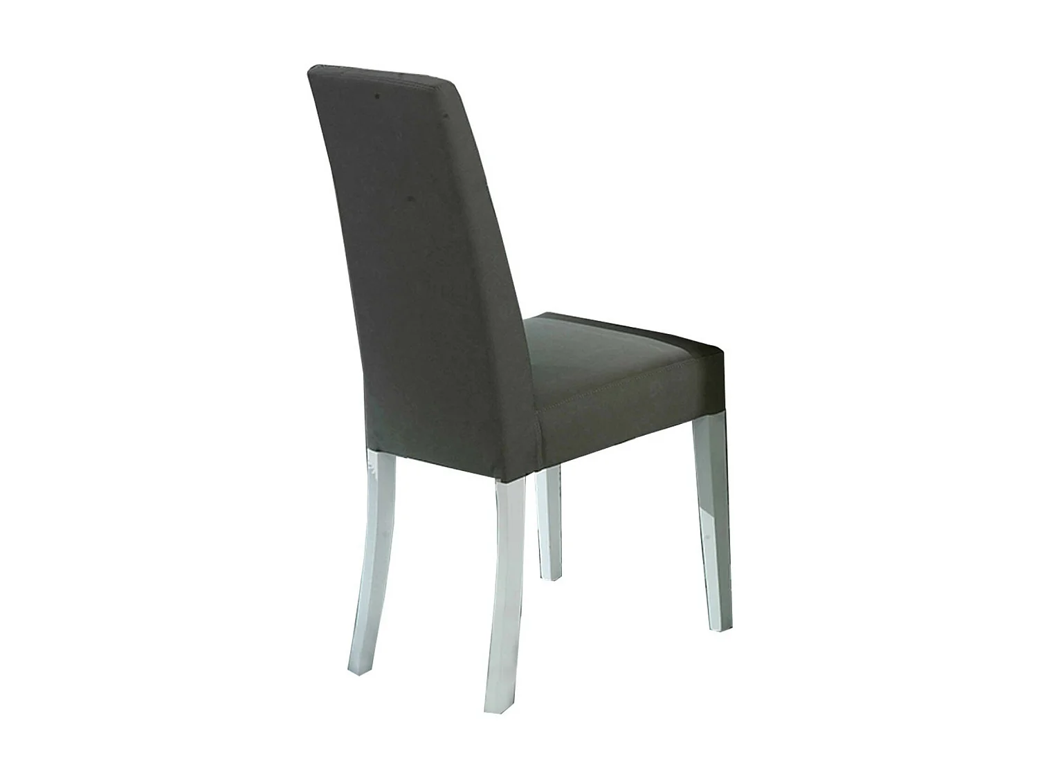 Chaise moderne bois blanc brillant et tissu gris Sting