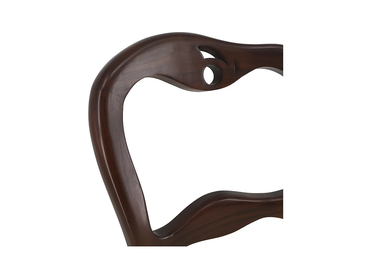 Chaise en bois massif d'acajou et tissu beige Kaly