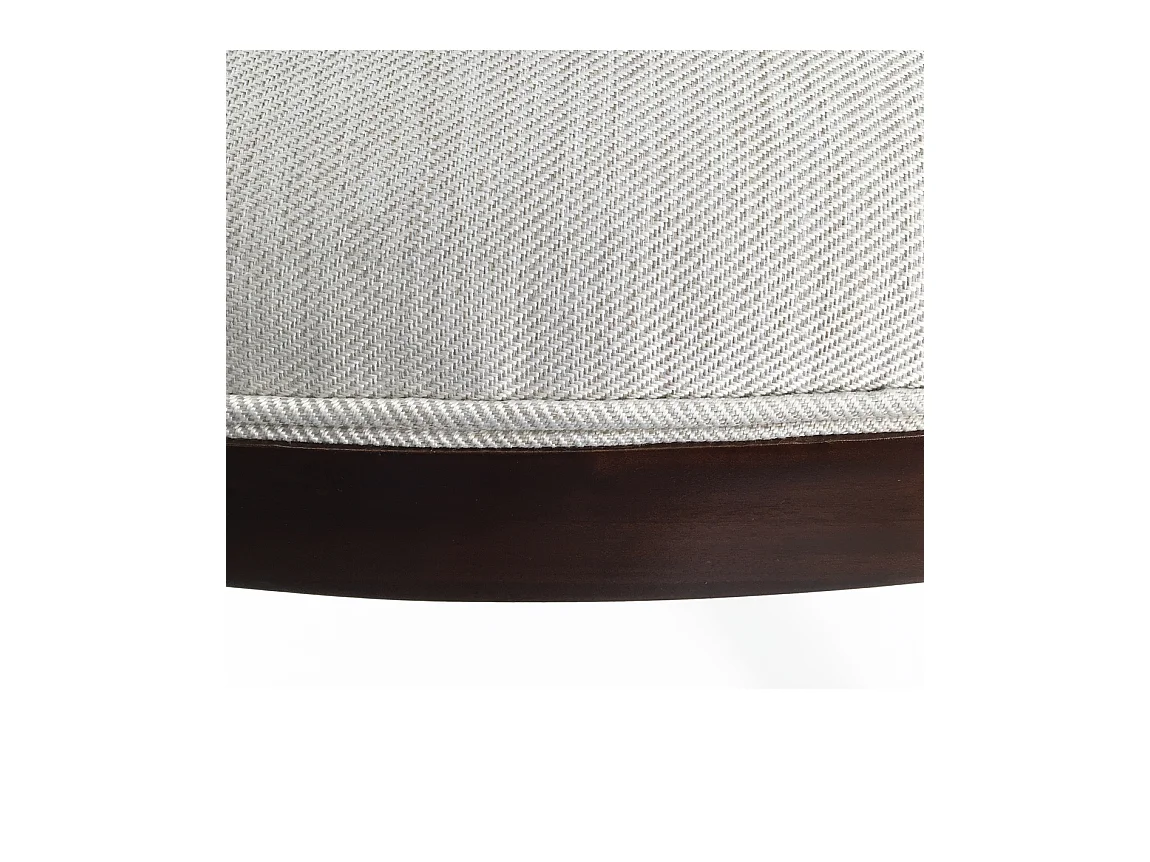 Chaise en bois massif d'acajou et tissu beige Kaly