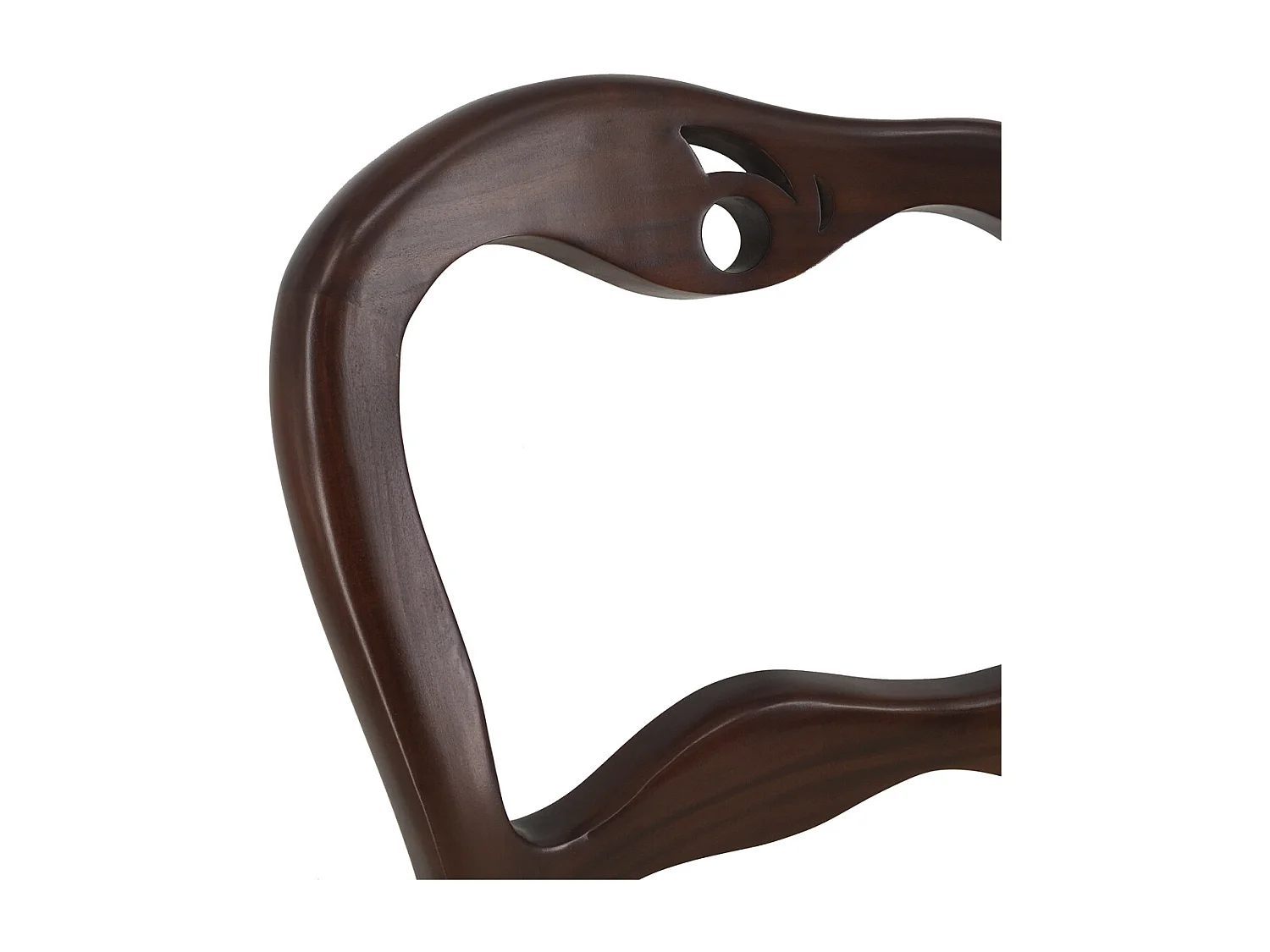 Chaise en bois massif d'acajou et tissu beige Kaly