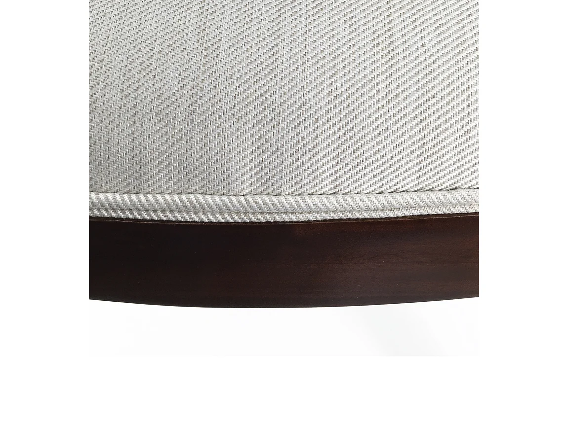 Chaise en bois massif d'acajou et tissu beige Kaly