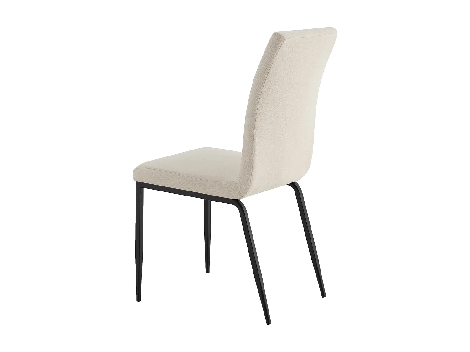 Chaise confort Teva – Tissu matelassé et pieds métal noir pour intérieur moderne-Couleur Beige clair