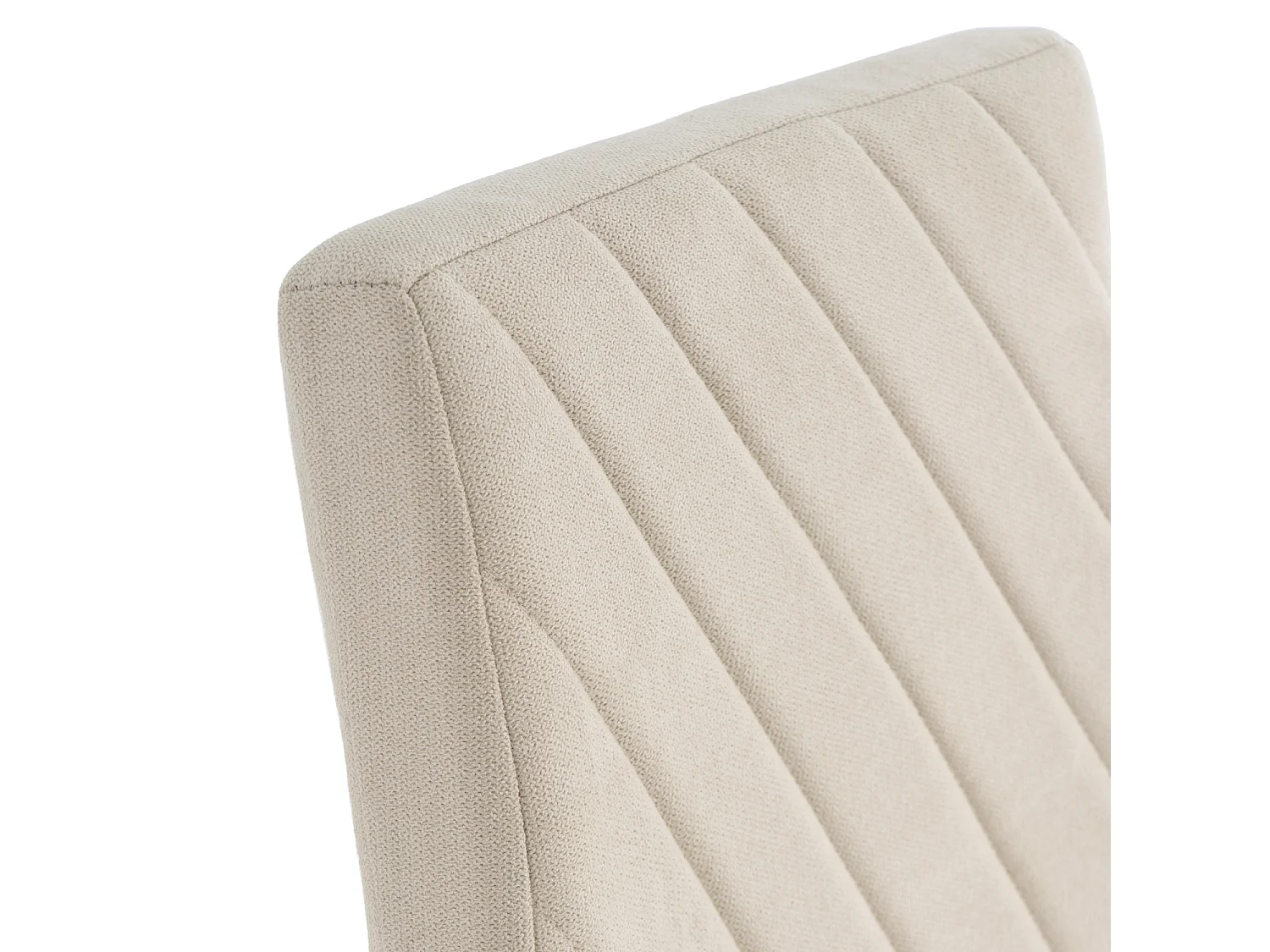 Chaise confort Teva – Tissu matelassé et pieds métal noir pour intérieur moderne-Couleur Beige clair