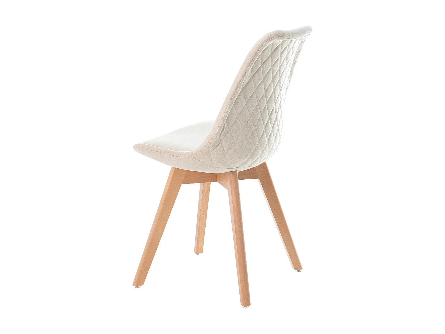 Chaise scandinave en tissu doux et bois de Hêtre Romba – Confort et élégance-Couleur Beige