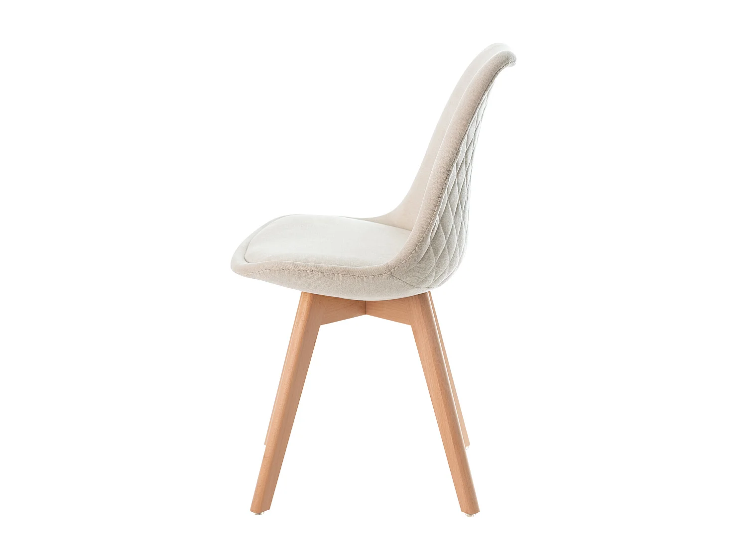 Chaise scandinave en tissu doux et bois de Hêtre Romba – Confort et élégance-Couleur Beige
