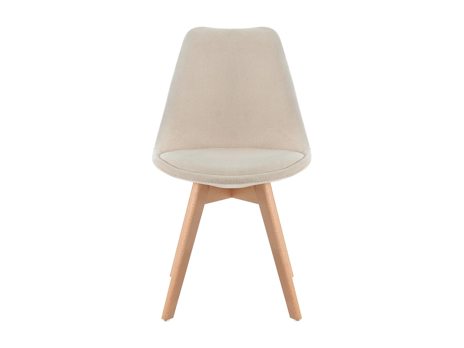 Chaise scandinave en tissu doux et bois de Hêtre Romba – Confort et élégance-Couleur Beige