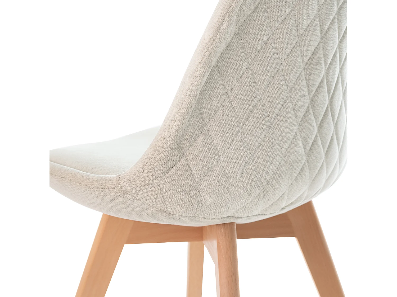 Chaise scandinave en tissu doux et bois de Hêtre Romba – Confort et élégance-Couleur Beige