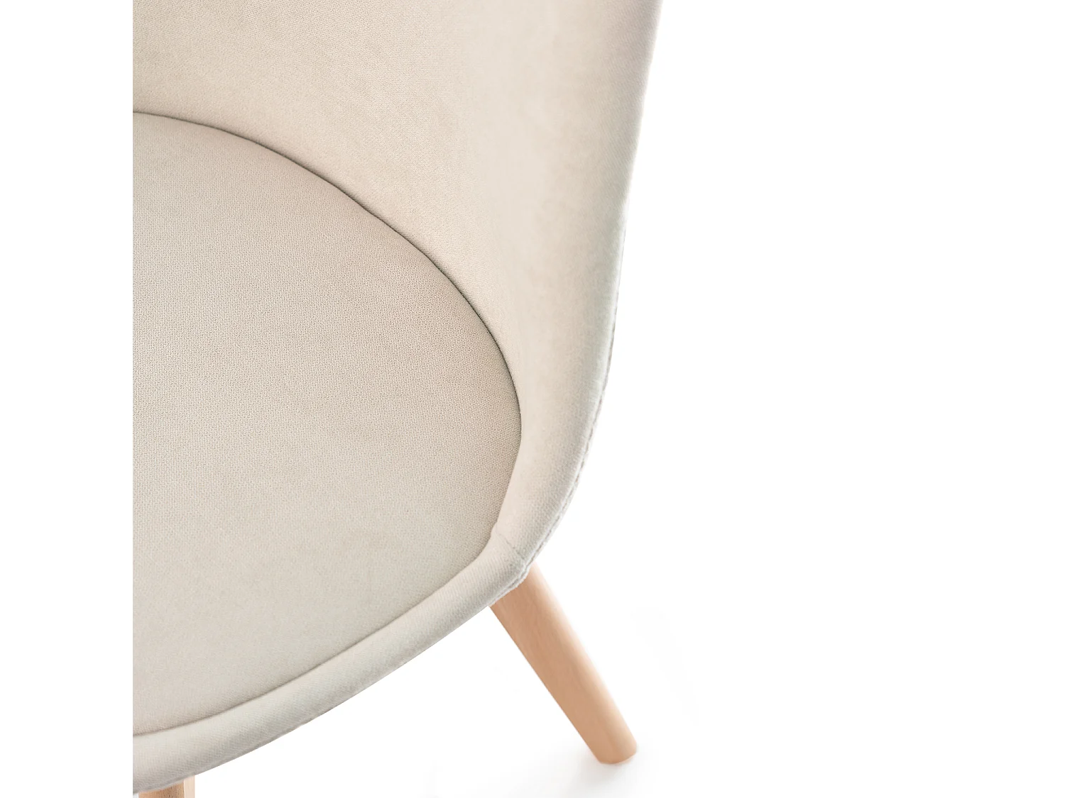 Chaise scandinave en tissu doux et bois de Hêtre Romba – Confort et élégance-Couleur Beige
