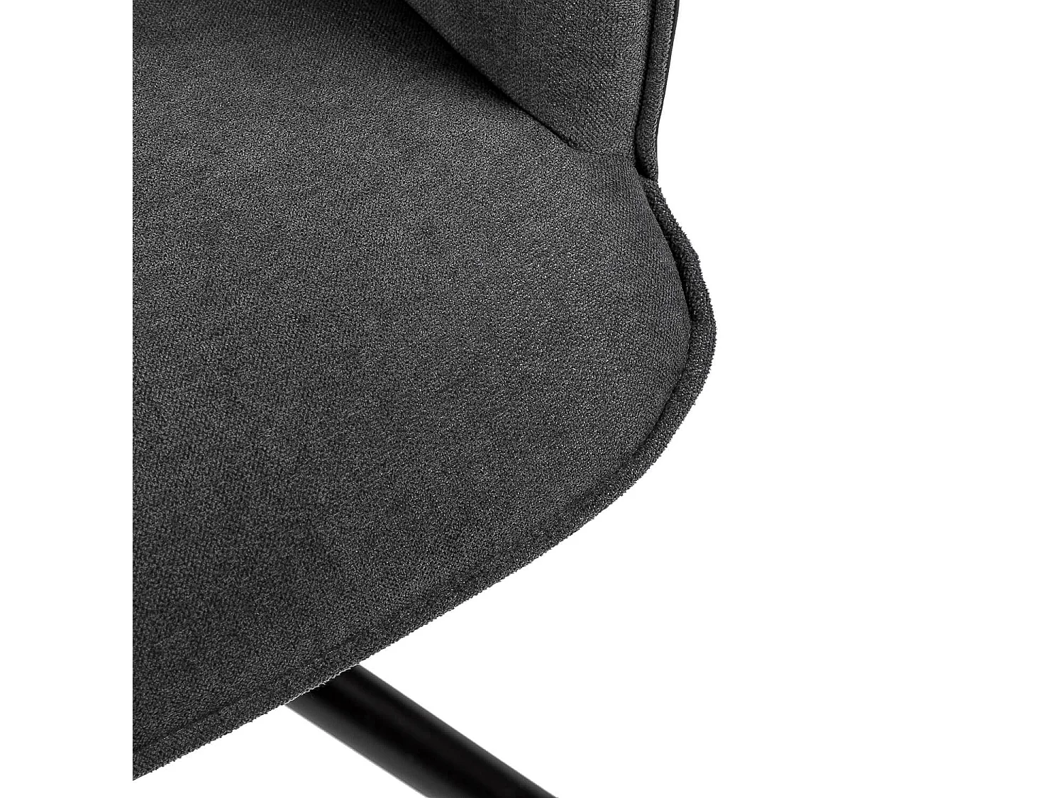 Chaise pivotante à 360º avec accoudoirs tissu gris foncé et pieds métal noir Larko