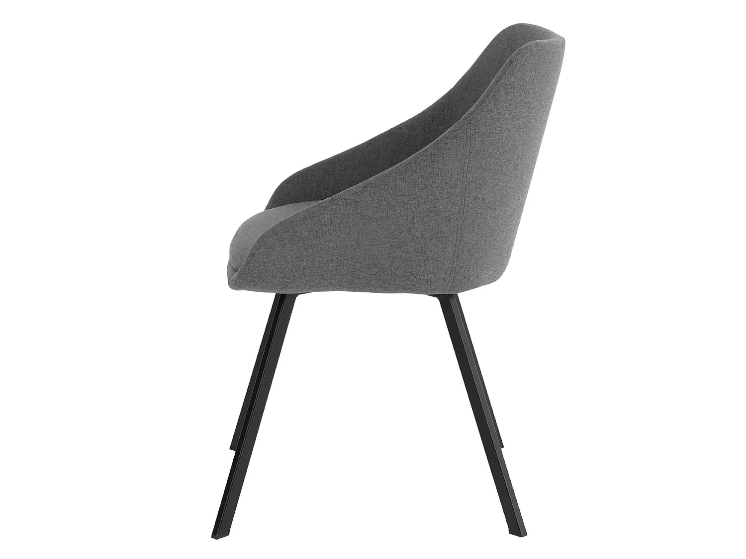 Chaise moderne tissu gris foncé et pieds métal noir Galie