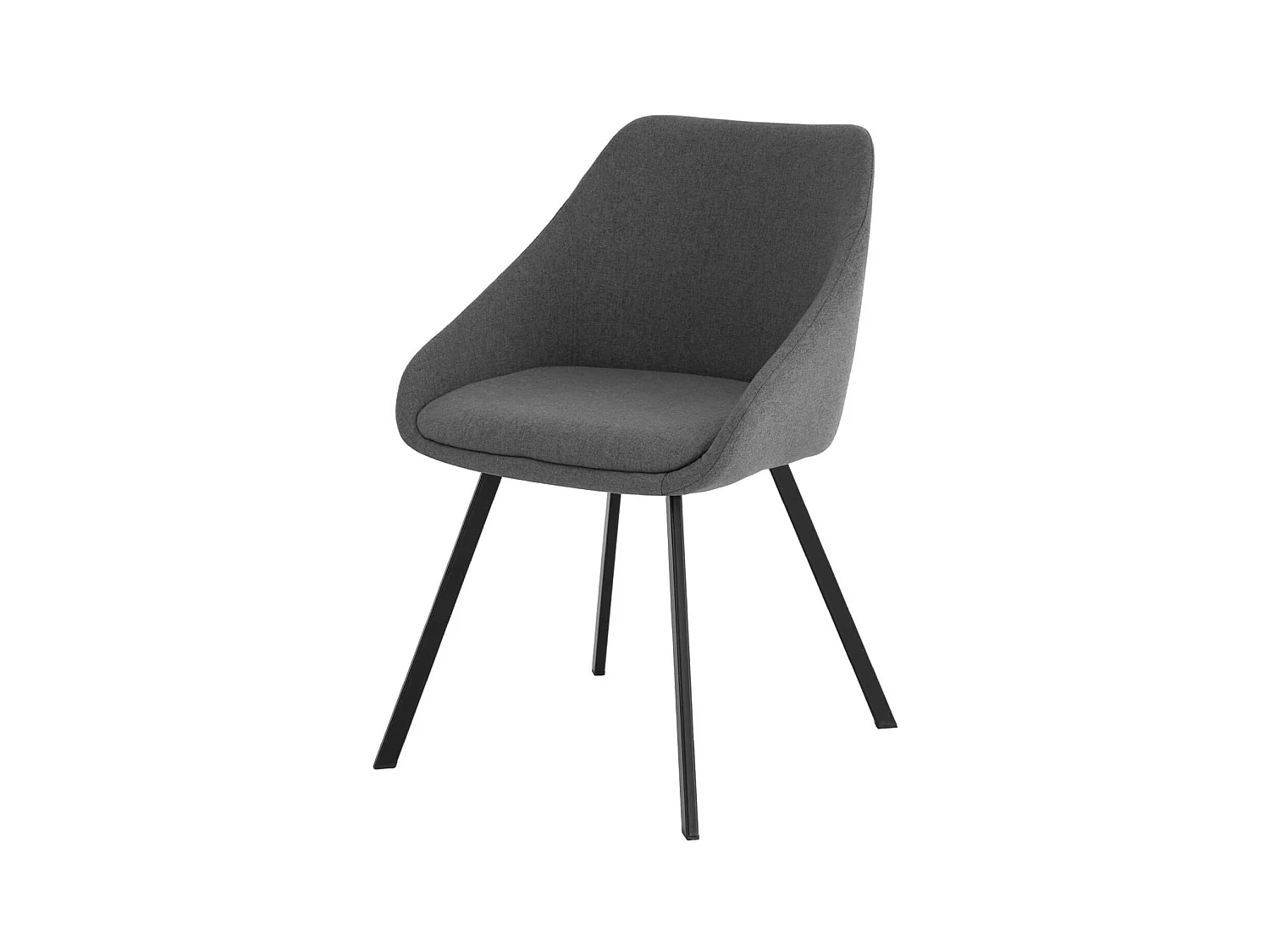 Chaise moderne tissu gris foncé et pieds métal noir Galie