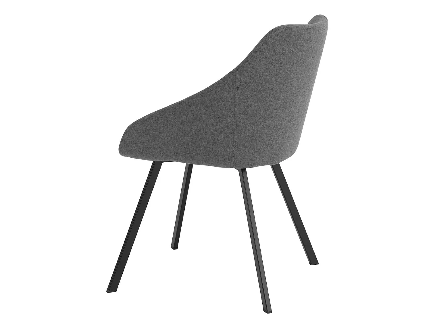 Chaise moderne tissu gris foncé et pieds métal noir Galie