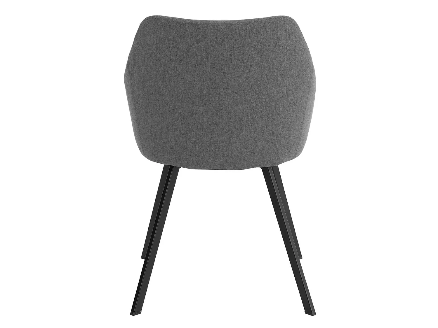 Chaise moderne tissu gris foncé et pieds métal noir Galie