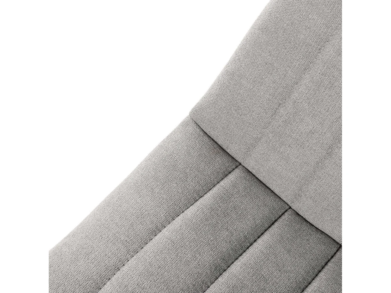 Chaise tissu gris clair matelassé et pieds métal noir Lina