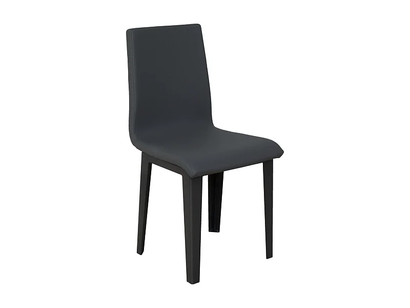 Chaise moderne simili cuir et pieds métal anthracite Sofy-Couleur Gris anthracite