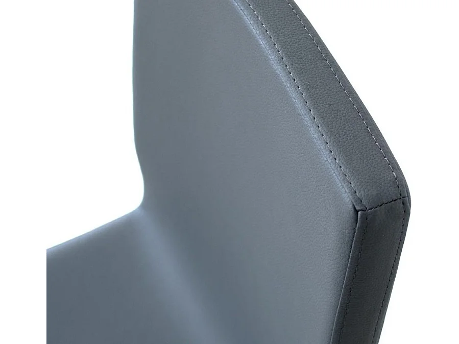 Silla Sofy moderna de piel sintética y patas de metal antracita-Color Gris antracita