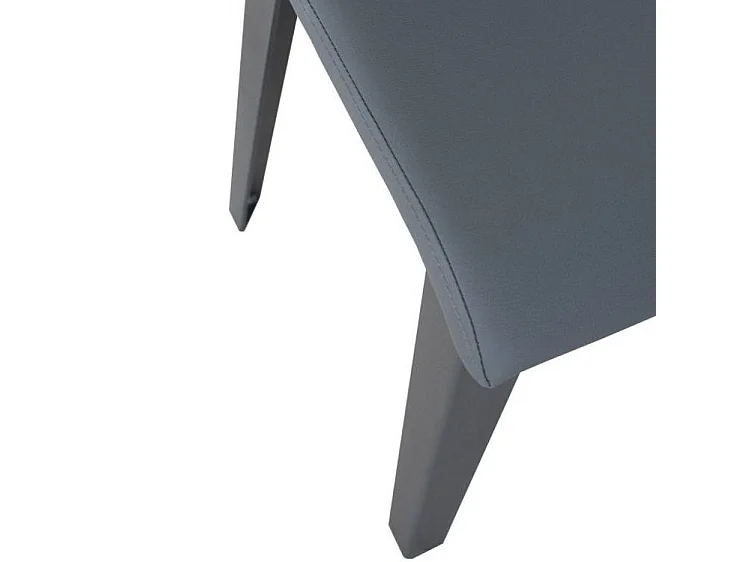 Silla Sofy moderna de piel sintética y patas de metal antracita-Color Gris antracita