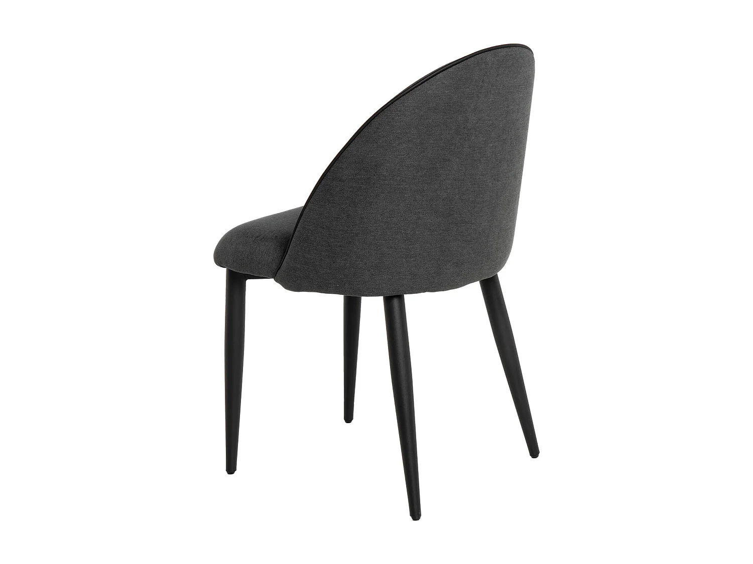Chaise en velours confortable avec pieds en métal noir Brika – Style moderne-Couleur Gris foncé