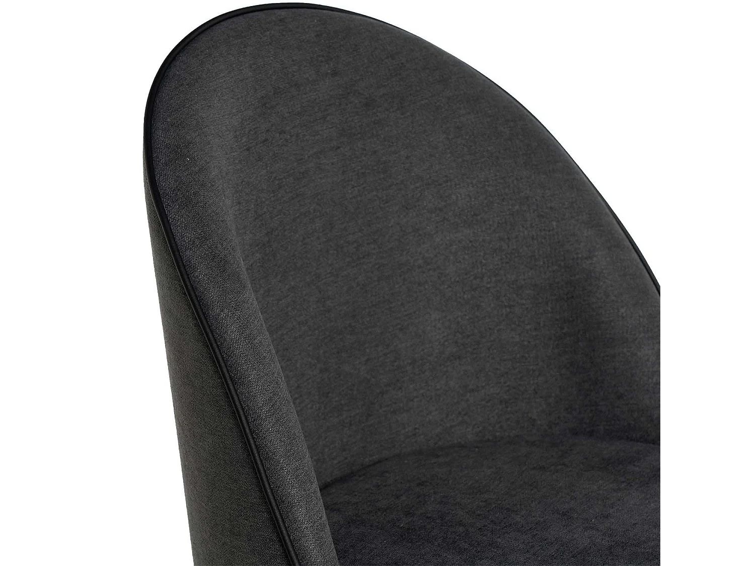 Chaise en velours confortable avec pieds en métal noir Brika – Style moderne-Couleur Gris foncé