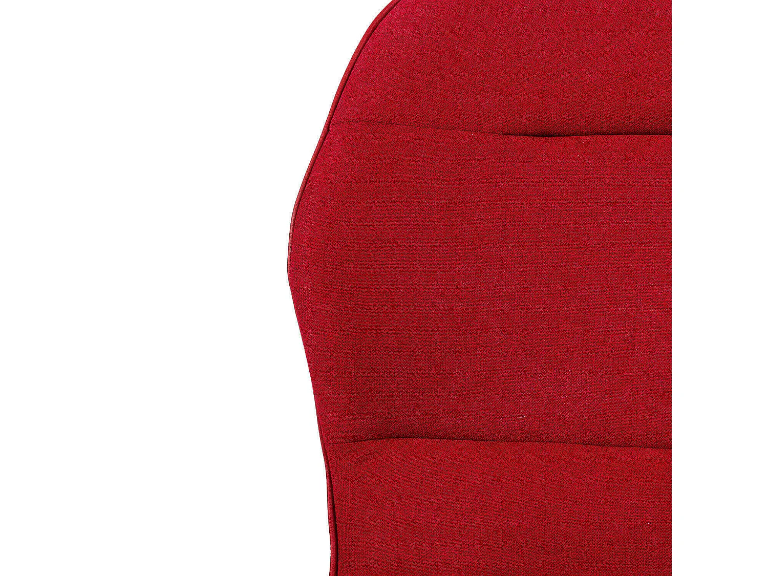 Chaise confortable tissu rouge rembourré et pieds croisés métal noir Klea