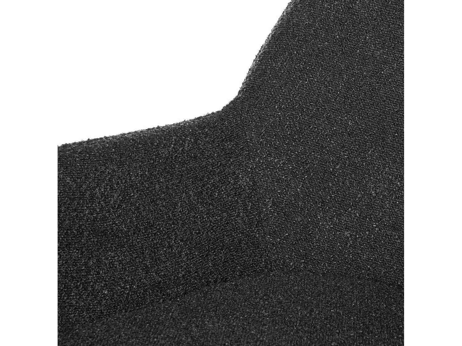 Chaise avec accoudoir tissu effet peau de mouton gris foncé et pieds métal noir Malio