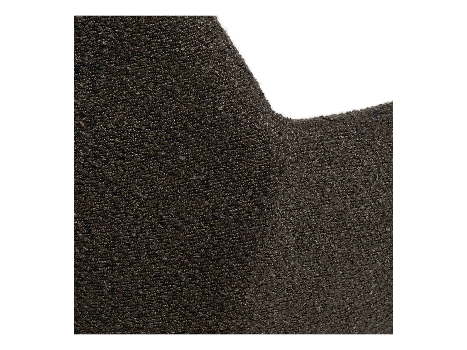 Chaise avec accoudoir tissu effet peau de mouton gris foncé et pieds métal noir Malio