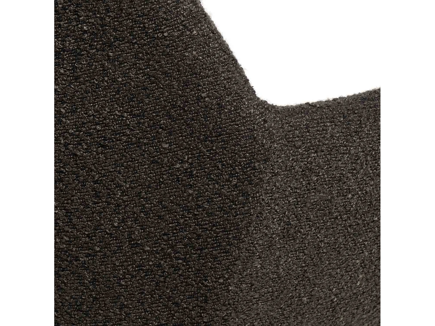 Chaise avec accoudoir tissu effet peau de mouton gris foncé et pieds métal noir Malio