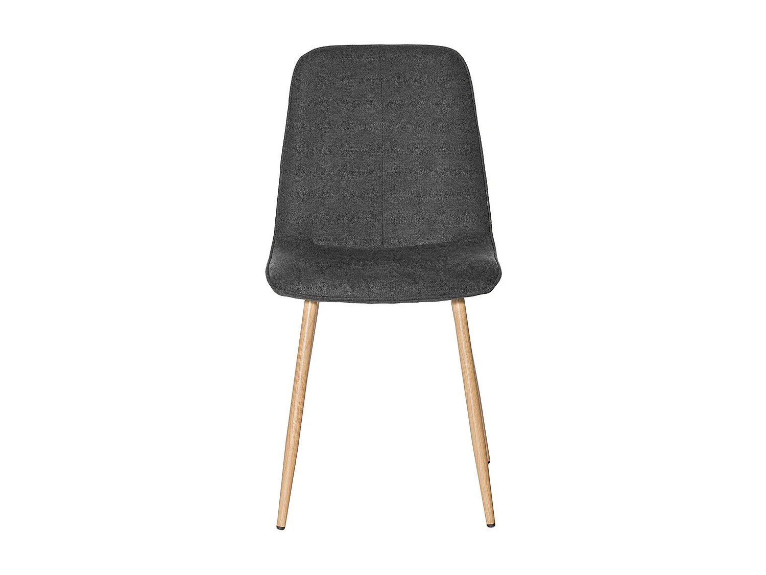 Chaise Klory - Tissu confortable et pieds métal éffet bois naturel-Couleur Gris foncé